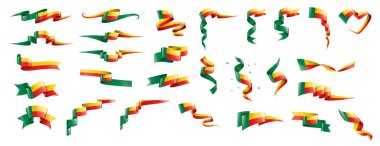 Benin bayrağı, beyaz bir arka plan üzerinde vektör çizim