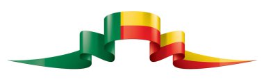 Benin bayrağı, beyaz bir arka plan üzerinde vektör çizim