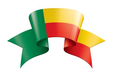 Benin bayrağı, beyaz bir arka plan üzerinde vektör çizim