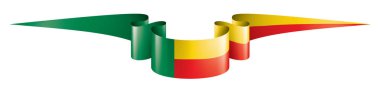 Benin bayrağı, beyaz bir arka plan üzerinde vektör çizim