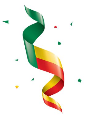 Benin bayrağı, beyaz bir arka plan üzerinde vektör çizim