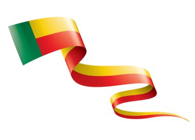 Benin bayrağı, beyaz bir arka plan üzerinde vektör çizim