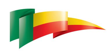 Benin bayrağı, beyaz bir arka plan üzerinde vektör çizim