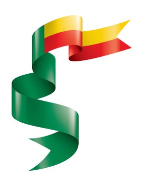 Benin bayrağı, beyaz bir arka plan üzerinde vektör çizim
