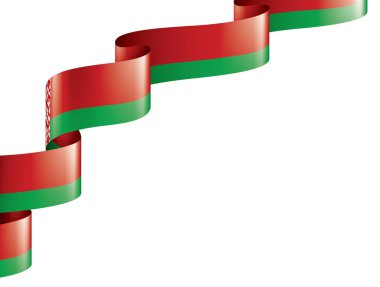 Beyaz Rusya bayrağı, beyaz bir arka plan üzerinde vektör çizim