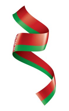 Beyaz Rusya bayrağı, beyaz bir arka plan üzerinde vektör çizim