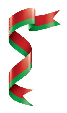 Beyaz Rusya bayrağı, beyaz bir arka plan üzerinde vektör çizim