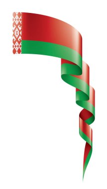 Beyaz Rusya bayrağı, beyaz bir arka plan üzerinde vektör çizim