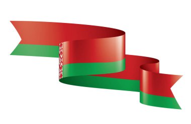 Beyaz Rusya bayrağı, beyaz bir arka plan üzerinde vektör çizim