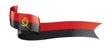 Angola bayrağı, beyaz bir arka plan üzerinde vektör çizim