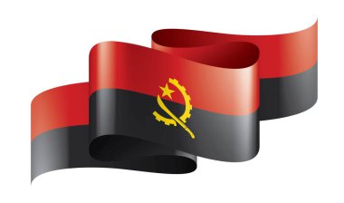 Angola bayrağı, beyaz bir arka plan üzerinde vektör çizim