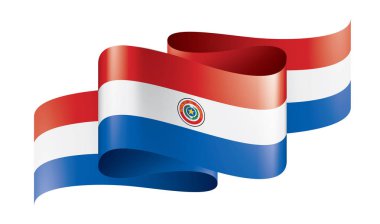 Paraguay bayrak, beyaz bir arka plan üzerinde vektör çizim