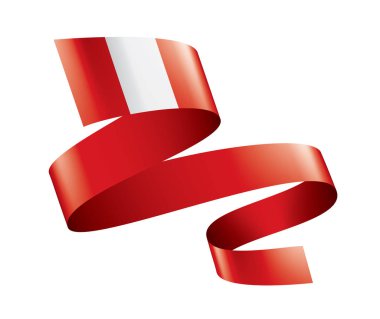 Peru bayrağı, beyaz bir arka plan üzerinde vektör çizim