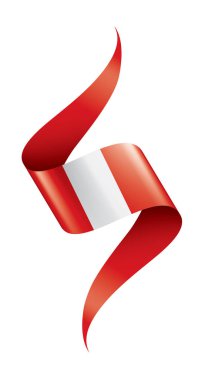 Peru bayrağı, beyaz bir arka plan üzerinde vektör çizim