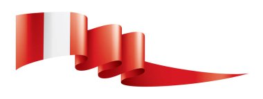 Peru bayrağı, beyaz bir arka plan üzerinde vektör çizim