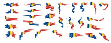 Romania flag, vector illustration on a white background clipart