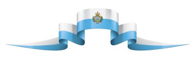 San Marino bayrağı, beyaz bir arka plan üzerinde vektör çizim
