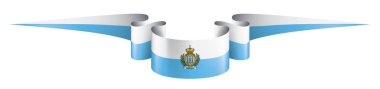 San Marino bayrağı, beyaz bir arka plan üzerinde vektör çizim