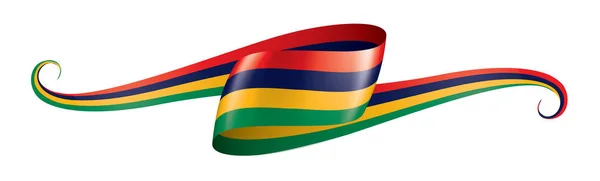 Bandiera Mauritius, illustrazione vettoriale su sfondo bianco — Vettoriale Stock