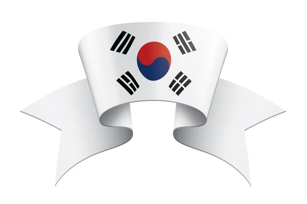 Sydkoreanska flaggan, vektorillustration på vit bakgrund — Stock vektor