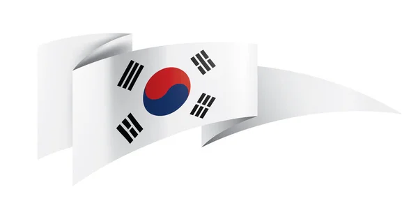 दक्षिण कोरियाई ध्वज, एक सफेद पृष्ठभूमि पर वेक्टर चित्रण — स्टॉक वेक्टर