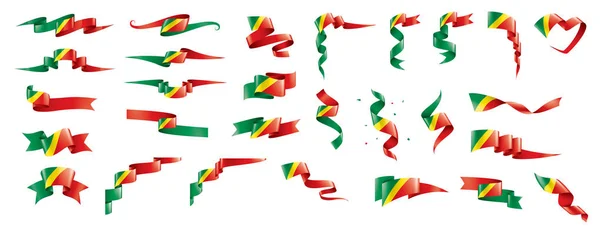 Bandiera Congo, illustrazione vettoriale su sfondo bianco — Vettoriale Stock
