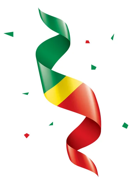 刚果国旗，白色背景上的矢量插图 — 图库矢量图片