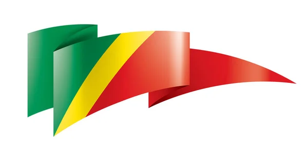 Bandeira do Congo, ilustração vetorial sobre um fundo branco —  Vetores de Stock