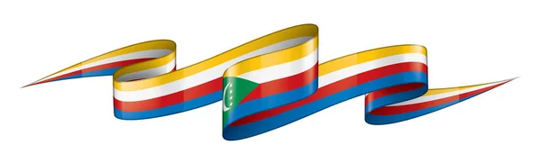 Komorská vlajka, vektorové ilustrace na bílém pozadí — Stockový vektor