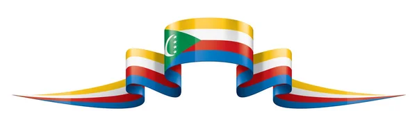 Bandera de Comoras, ilustración vectorial sobre fondo blanco — Vector de stock