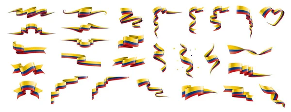 콜롬비아 국기, 흰색 배경에 있는 벡터 삽화 — 스톡 벡터