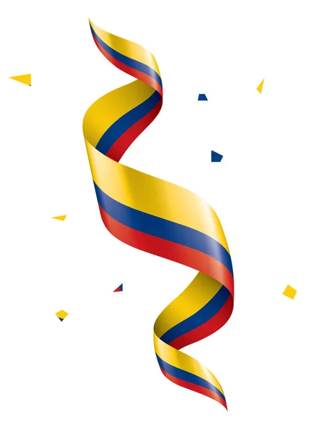 Colombia vlag, vector illustratie op een witte achtergrond — Stockvector