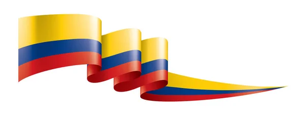 Colombia flagga, vektor illustration på en vit bakgrund — Stock vektor