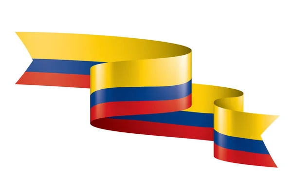 콜롬비아 국기, 흰색 배경에 있는 벡터 삽화 — 스톡 벡터