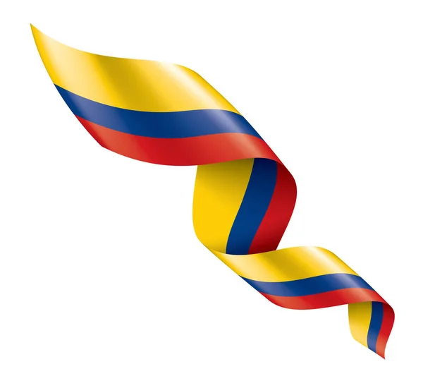 Σημαία Κολομβίας, διανυσματική απεικόνιση σε λευκό φόντο — Διανυσματικό Αρχείο