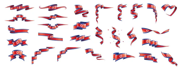 Bandeira da Coreia do Norte, ilustração vetorial sobre um fundo branco — Vetor de Stock