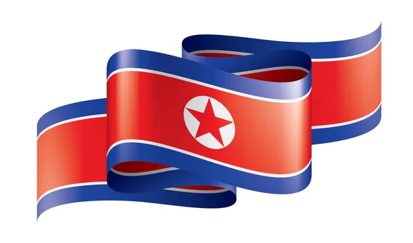 Bandeira da Coreia do Norte, ilustração vetorial sobre um fundo branco — Vetor de Stock