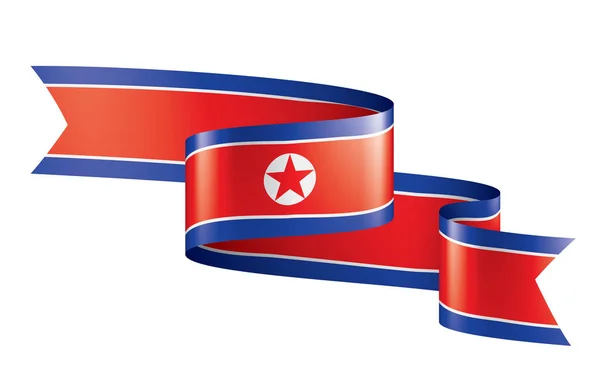 Bandeira da Coreia do Norte, ilustração vetorial sobre um fundo branco — Vetor de Stock