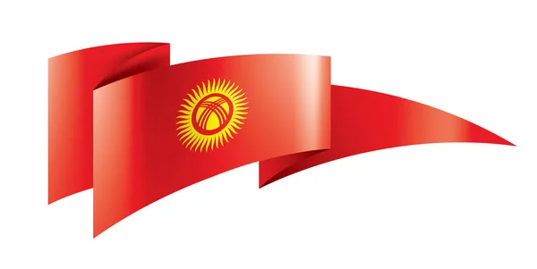 Kirgizja flaga, wektor ilustracja na białym tle — Wektor stockowy