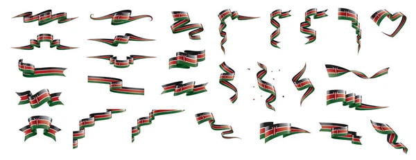 Bandeira do Quênia, ilustração vetorial sobre um fundo branco —  Vetores de Stock