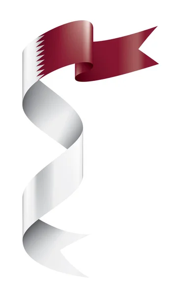Σημαία του Κατάρ, εικονογράφηση διάνυσμα σε λευκό φόντο — Διανυσματικό Αρχείο