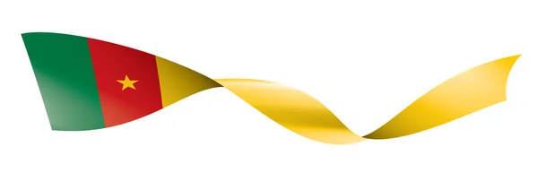 Kamerun bayrağı, beyaz bir arka plan üzerinde vektör çizim — Stok Vektör