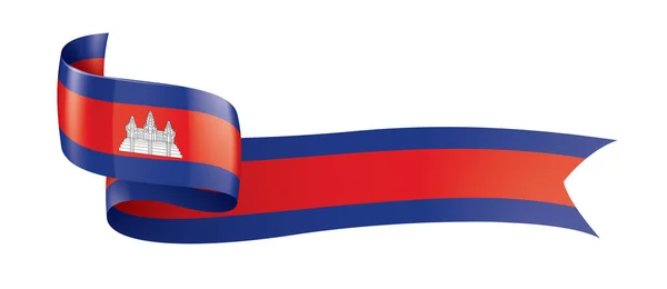 Bandiera Cambogia, illustrazione vettoriale su sfondo bianco — Vettoriale Stock