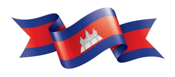 Drapeau du Cambodge, illustration vectorielle sur fond blanc — Image vectorielle