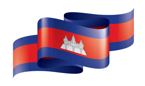 Флаг Камбоджи, векторная иллюстрация на белом фоне — стоковый вектор