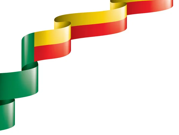 Bandera de Benín, ilustración vectorial sobre fondo blanco — Vector de stock