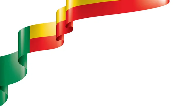 Benin bayrağı, beyaz bir arka plan üzerinde vektör çizim — Stok Vektör