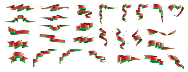 Bandeira da Bielorrússia, ilustração vetorial sobre um fundo branco —  Vetores de Stock