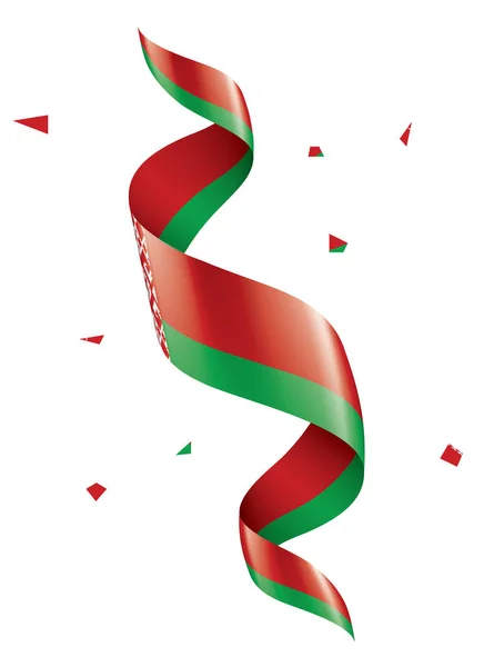 Bandera de Bielorrusia, ilustración vectorial sobre fondo blanco — Archivo Imágenes Vectoriales