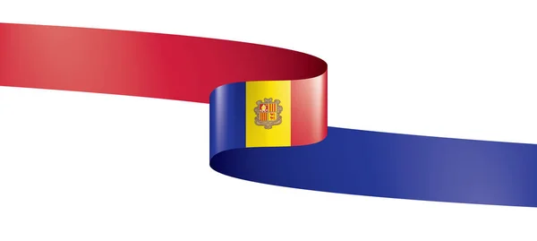 Bandera de Andora, ilustración vectorial sobre fondo blanco — Archivo Imágenes Vectoriales